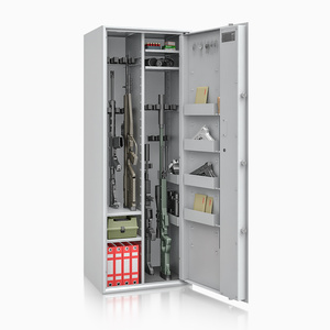 Szafa na broń długą S1 Siegen Max Kombi 16 szt. 150 cm szara – zamek kluczowy
