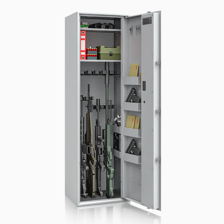 Szafa na broń długą S1 Siegen Max 12 szt. 150 cm szara - zamek elektroniczny