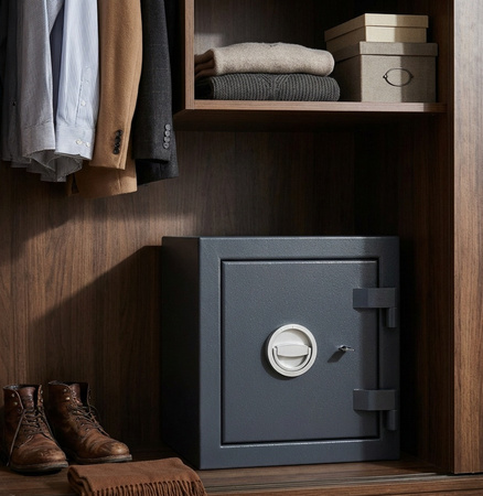 Sejf antywłamaniowy SAVE4EVER klasa I 40×40×27 cm grafitowy – zamek kluczowy
