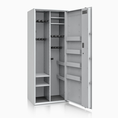 Szafa na broń długą S1 Siegen Max Kombi 18 szt. 150 cm szara – zamek elektroniczny