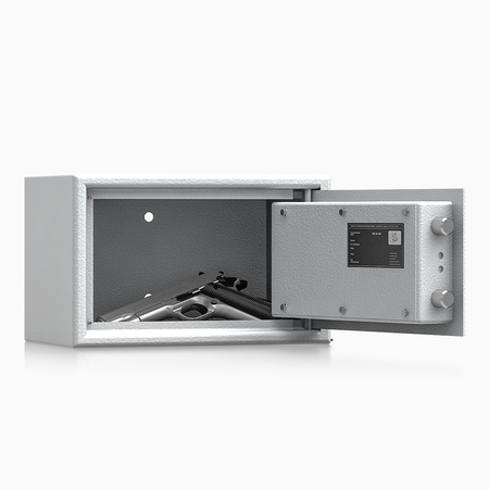 Sejf domowy Adorf klasa S1 20x32x20 cm szary – zamek kluczowy