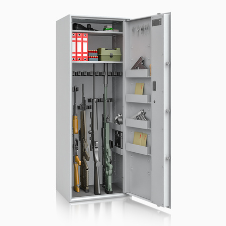 Szafa na broń długą S1 Siegen Max 17 szt. 150 cm szara – zamek elektroniczny