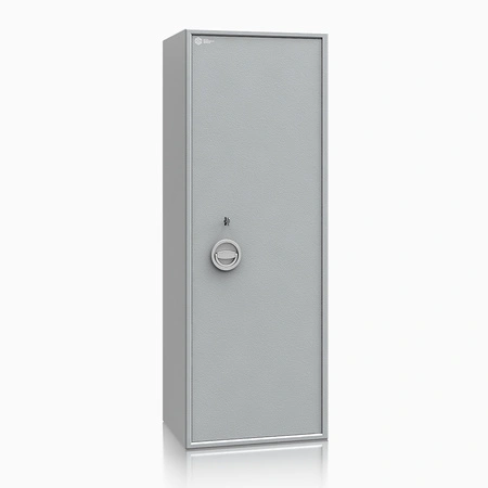 Szafa na broń długą S1 Siegen Max Kombi 12 szt. 125 cm szara – zamek kluczowy