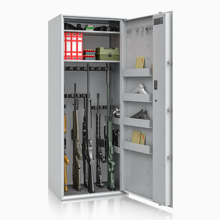 Szafa na broń długą S1 Siegen Max 18 szt. 150 cm szara – zamek elektroniczny