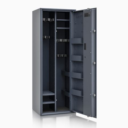 Szafa na broń długą S1 Siegen Max Kombi 12 szt. 125 cm grafitowa – zamek elektroniczny