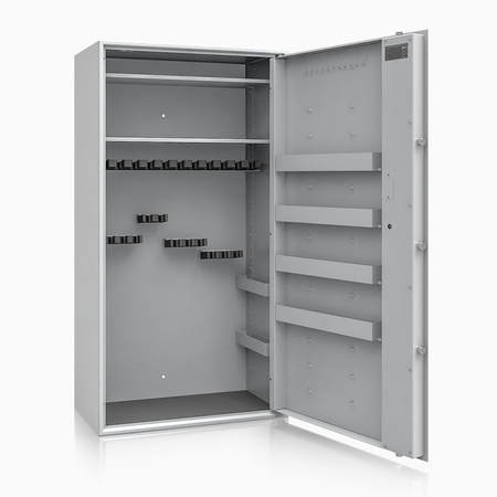 Szafa na broń długą S1 Siegen Max 23 szt. 150 cm szara – zamek kluczowy