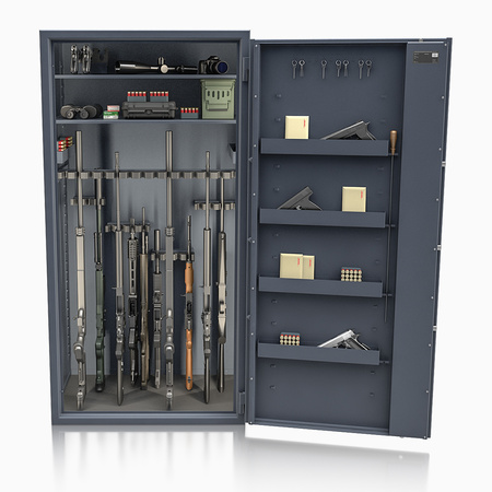 Szafa na broń długą S1 Siegen Super 31 szt. 180 cm grafitowa – zamek elektroniczny