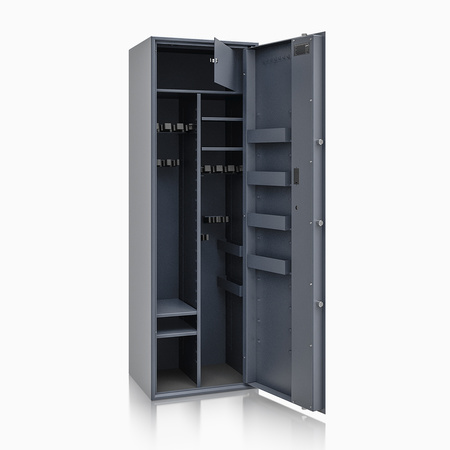 Szafa na broń długą S1 Siegen Max Kombi 16 szt. 170 cm grafitowa – zamek elektroniczny