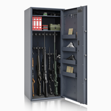 Szafa na broń długą S1 Siegen Max 18 szt. 150 cm grafitowa – zamek elektroniczny
