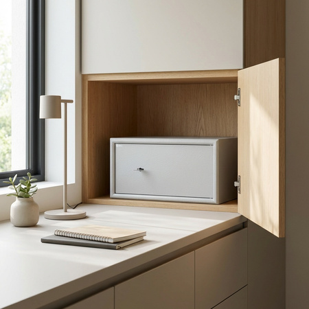 Sejf domowy Adorf klasa S1 19x38x37,5 cm szary – zamek kluczowy