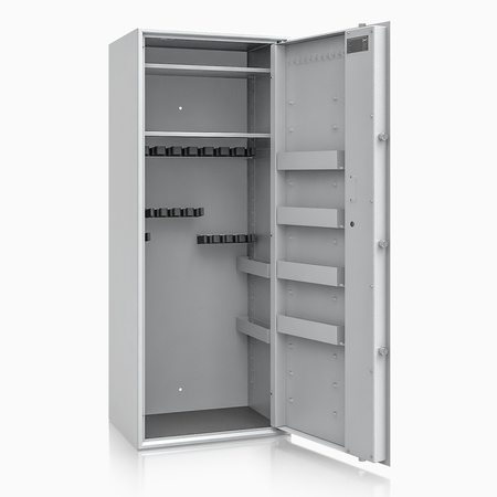 Szafa na broń długą S1 Siegen Max 18 szt. 150 cm szara – zamek kluczowy
