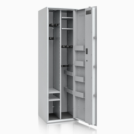 Szafa na broń długą S1 Siegen Max Kombi 12 szt. 150 cm szara – zamek elektroniczny