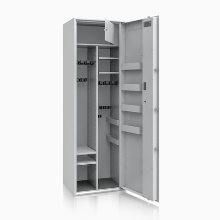 Szafa na broń długą S1 Siegen Max Kombi 16 szt. 170 cm szara – zamek elektroniczny