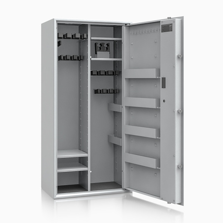 Szafa na broń długą S1 Siegen Max Kombi 18 szt. 125 cm szara – zamek elektroniczny
