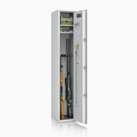 Szafa na broń długą S1 Siegen 5 szt. 150 cm szara – zamek kluczowy