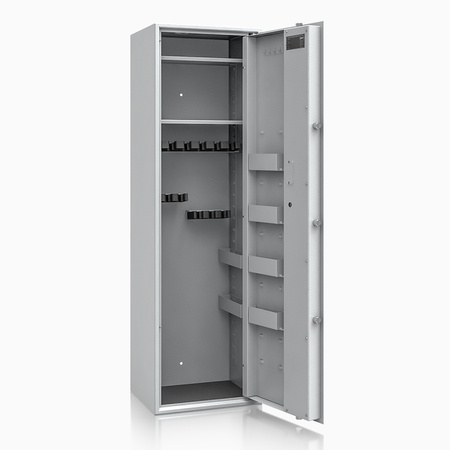 Szafa na broń długą S1 Siegen Max 12 szt. 150 cm szara - zamek kluczowy
