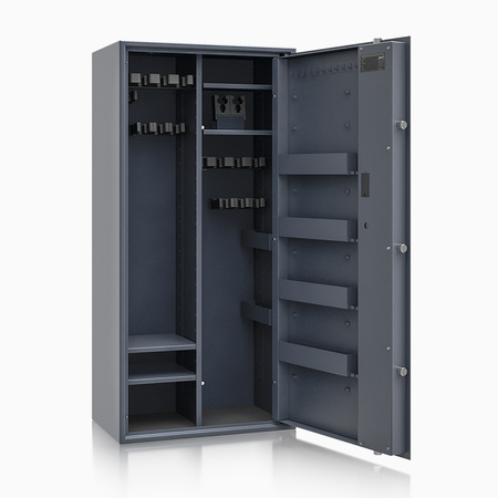 Sejf na broń – szafa na broń długą S1 Siegen Max Kombi 18 szt. 125 cm grafitowa – zamek elektroniczny