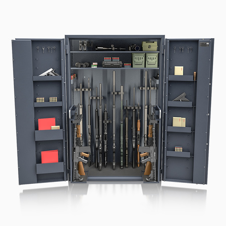 Szafa na broń długą S1 Siegen Super 33 szt. 180 cm grafitowa – zamek elektroniczny