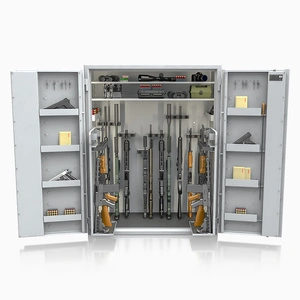 Szafa na broń długą S1 Siegen Super 33 szt. 150 cm szara – zamek kluczowy