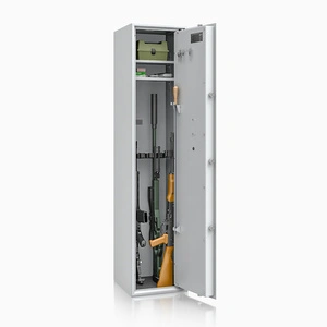 Szafa na broń długą S1 Siegen 7 szt. 150 cm szara – zamek kluczowy